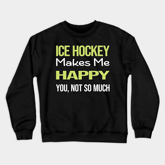 Funny Happy Ice Hockey Crewneck Sweatshirt by symptomovertake